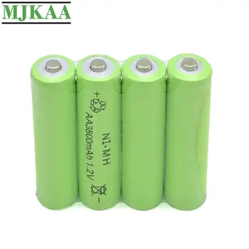 MJKAA 8STK AA 3800mAh Ni-MH 1,2 V Genopladeligt Batteri 14mm*50mm Nikkel-metal-Hydrid-Batterier Pre-Charged 0