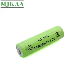 MJKAA 8STK AA 3800mAh Ni-MH 1,2 V Genopladeligt Batteri 14mm*50mm Nikkel-metal-Hydrid-Batterier Pre-Charged 2