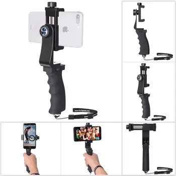 Mobiltelefon Hånd Greb Indehaveren Mobiltelefon Stabilisator Selfie Stick Gimbal Beslag Klemme til iPhone, Samsung, Huawei Xiaomi Oneplus 5