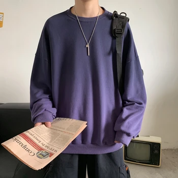 Mode Gradient Sweatshirt Kpop Tøj Ulzzang Løs Rund Hals Streetwear Og Hiphop-Toppe Par Tøj Koreansk Stil Frakke 1