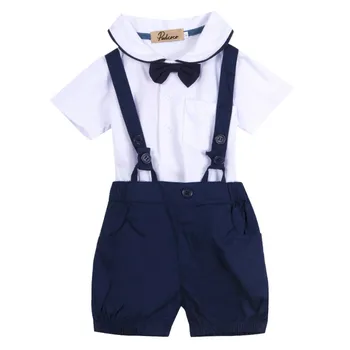 Mode HOT salg Barn Kids Baby Drenge Tøj, butterfly, Hvid T-shirt Søde Navy Blå Hagesmæk Korte Bukser Formelle Korte Tøj Sæt