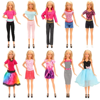 Mode Håndlavet 30 Emner/set Dukke Tilbehør =Kid Legetøj 10 Doll Tøj +10 Bøjler+10 Dukker Sko Til Barbie Spil Gave Til Pige 3