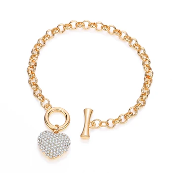 Mode Rhines Hjerte Armbånd Til Kvinder Tilbehør 2020 Guld Kæde Armbånd Kvindelige Luksus Smykker Gave til Hustru 5