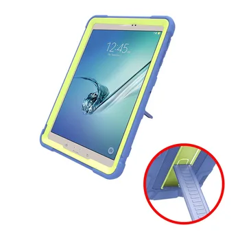 Mode Silicium Stødsikkert Armor Case til Samsung Galaxy Tab S2 9.7 SM T810 T815 T813 T819 Dække Med Huden etui+Film+Pen 13915