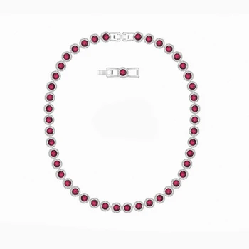 Mode Smykker SWA Nye ENGLEAGTIGE HALSKÆDE Charmerende Røde Runde Krystal Dekoration Kvindelige Tendens Luksus Smykker Romantisk Gave 0