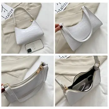 Mode Udsøgt Shopping Taske Retro Afslappet Kvinder Totes Skulder Tasker Kvindelige Læder Solid Farve Kæde Taske 3