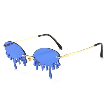 Mode Vintage Solbriller Kvinder Rive Form Mandlige Sol Briller Party Beach 2020 Sommeren Metal Candy Farve Rød Gul 4