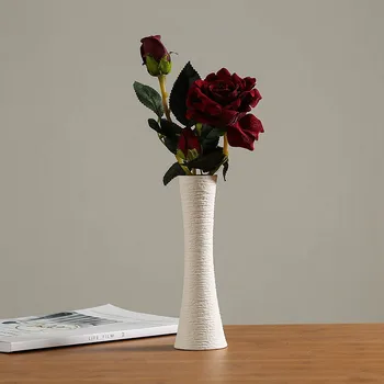 Moderne Hvid Vase Keramik Vase Hjem Tilbehør til Udsmykning Tørre Blomst Moderne Minimalistisk Litterære Vase til Blomster Hjem Dekoration 1