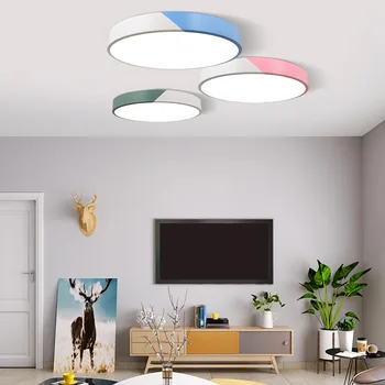 Moderne Ultra-tynd 5cm Dobbelt farve LED Loft Lamper Kreative Strygejern Rund Stil loftsbelysning til Stue, Soveværelse Foyer 1