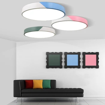 Moderne Ultra-tynd 5cm Dobbelt farve LED Loft Lamper Kreative Strygejern Rund Stil loftsbelysning til Stue, Soveværelse Foyer 2