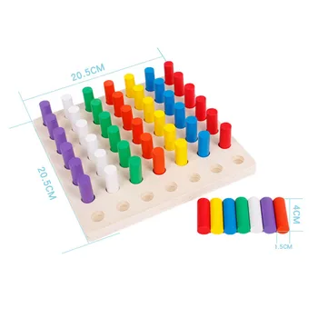 Montessori Materialer, Træ-Legetøj Pædagogiske Spil Cylinder Socket Blokke Træ-Matematik Legetøj, Som Børn Tidlig Pædagogisk Legetøj Gaver 3