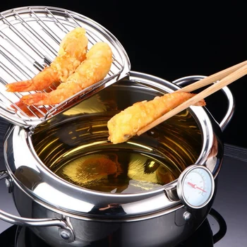 Mors HÅND Køkken friturestegning Pot Termometer Tempura Fryer Pan Temperatur Kontrol Stegt Kylling Pot Madlavning Værktøjer 2