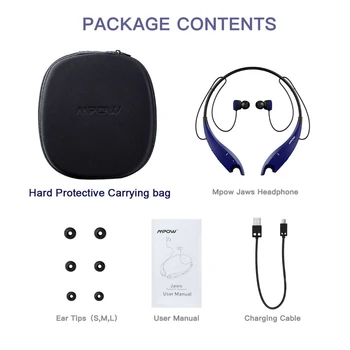 Mpow Kæber 4th Bluetooth-Hovedtelefoner, Trådløse Hovedtelefoner Neckband Headset med Ringe, Vibrere Indberetning Indbygget Mic Til Mobiltelefoner 0