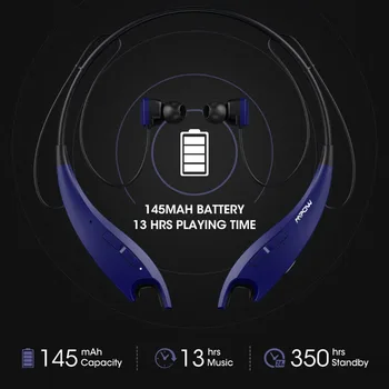 Mpow Kæber 4th Bluetooth-Hovedtelefoner, Trådløse Hovedtelefoner Neckband Headset med Ringe, Vibrere Indberetning Indbygget Mic Til Mobiltelefoner 1