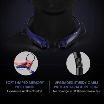 Mpow Kæber 4th Bluetooth-Hovedtelefoner, Trådløse Hovedtelefoner Neckband Headset med Ringe, Vibrere Indberetning Indbygget Mic Til Mobiltelefoner 5