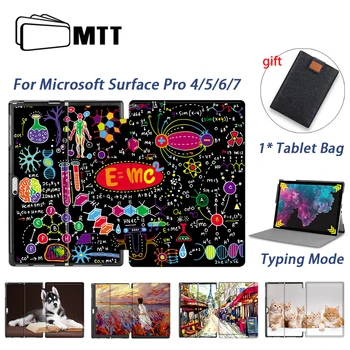 MTT Tablet etui Til Microsoft Surface Pro 4 5 6 7 Windows 12.3 tommer Funda Slank PU Læder Flip Stå Dække Beskyttende Funda 3