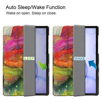 MTT taske Til Samsung Galaxy Tab S6 10.5 tommer 2019 SM-T860 T865 T867 PU Læder Flip Stå Smart Cover Funda Auto Sleep/Wake Up 14784