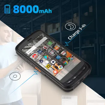 MUNBYN Håndholdt Android 8.1 PDA Rugged POS Terminal Zebra barcode Scanner 2D 4G Opgørelse dataindsamler UHF RFID-Læser 8000mAh 0