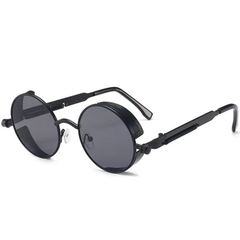 MUSELIFE Klassisk Gotisk Steampunk Solbriller solbriller Mænd Kvinder Brand Designer Vintage Runde Briller Mode Kørsel Goggle 0