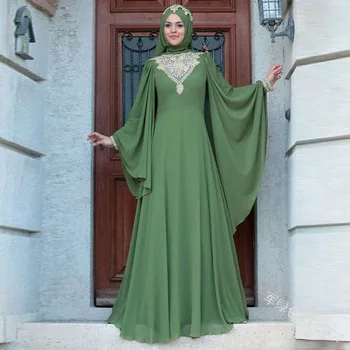 Muslimske Abaya Lace Dress Cardigan Lang Kjole Kjoler Kimono Jubah Ramadan Mellemøsten Thobe Gudstjeneste Islamiske Bøn Tøj