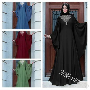 Muslimske Abaya Lace Dress Cardigan Lang Kjole Kjoler Kimono Jubah Ramadan Mellemøsten Thobe Gudstjeneste Islamiske Bøn Tøj 3