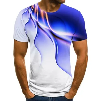 Mænd er 3D printet O-hals, quick-tørring sports T-shirt til Sommeren udendørs fritids -, mikro-elastik Toppe Tee S-XL 7 farver 2