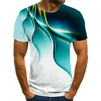 Mænd er 3D printet O-hals, quick-tørring sports T-shirt til Sommeren udendørs fritids -, mikro-elastik Toppe Tee S-XL 7 farver 3