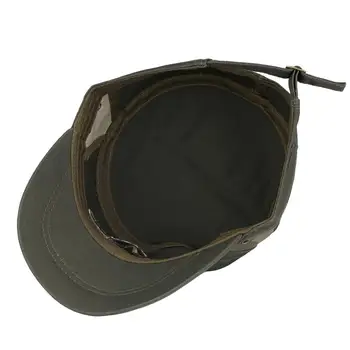 Mænd Kepi Militære Hat Flad Top Caps Sommeren Army Cap Buede Visir OS Twill-Vasket Bomuld Casquette Rem Mandlige Tapre Bomuld Hat 3