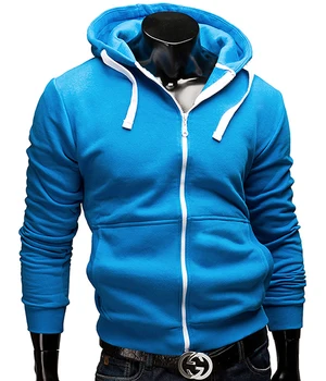 Mænd kontrasterende farver hoodie mænd, side lynlås sweatshirt 0