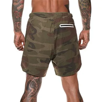 Mænd ' s Camouflage Fitness-Shorts til Mænd 2 i 1 Fitnesscentre Shorts Mandlige dobbelt-deck Hurtig Tørring Sikkerhed Lomme Shorts Jogging Shorts Mænd 5