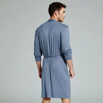 Mænd ' s Modale natkjole morgenkåbe sexet kjole Nattøj Nat Skjorte Pyjamas Loungewear 1