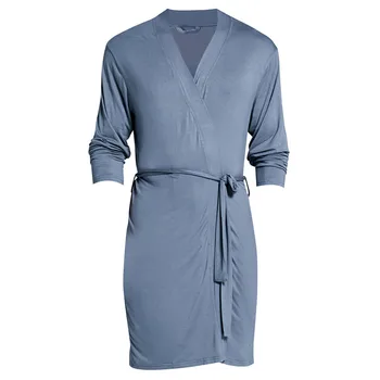 Mænd ' s Modale natkjole morgenkåbe sexet kjole Nattøj Nat Skjorte Pyjamas Loungewear 3