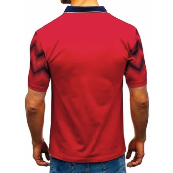 Mænds Afslappet Sports Polo Shirt Europæiske og Amerikanske Stil 3D Gradient Trykt Revers Kort-langærmet Polo Shirt 0
