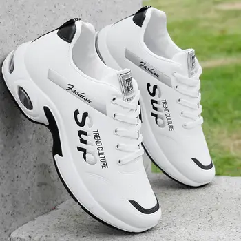 Mænds Hvid Sneakers 2021 Nye Mode Vulcanize Sko til Mænd af Høj Kvalitet, Fritids-Sko Platform Lace-up Gå Sport Træner 9699