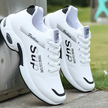 Mænds Hvid Sneakers 2021 Nye Mode Vulcanize Sko til Mænd af Høj Kvalitet, Fritids-Sko Platform Lace-up Gå Sport Træner 1