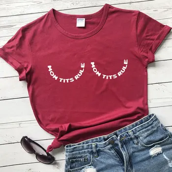 Mødre Bryster Regel T-shirt af 90'erne Sjove Grafiske Amning Boobs t-Shirt Top Casual Beføjelser Kvinder Feministiske Tshirt Drop Shipping 0