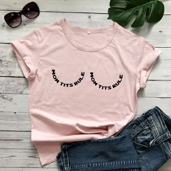 Mødre Bryster Regel T-shirt af 90'erne Sjove Grafiske Amning Boobs t-Shirt Top Casual Beføjelser Kvinder Feministiske Tshirt Drop Shipping 5