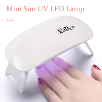 Nail Dryer Mini 6 LED-Lys, Manicure Lampe LED-UV-Lampe Bærbare Nail Gel Hurtig Tørring Negle Manicure Værktøj Mini LED-UV-Lampe Negle 5