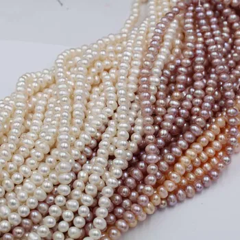 Naturlige ferskvands perle-perler hvid pink lilla oval DIY armbånd løs-perle-charme For Smykker at Gøre kvinder øreringe halskæde 5269