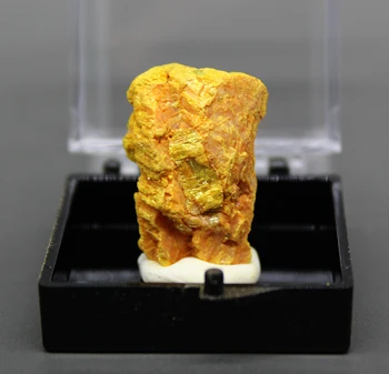 Naturlige orpiment Mineral prøver Arsen svovlholdigt malm Crystal mineral malm orpimentcollection prøver box størrelse 3.4 cm 1