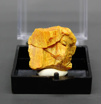 Naturlige orpiment Mineral prøver Arsen svovlholdigt malm Crystal mineral malm orpimentcollection prøver box størrelse 3.4 cm 3