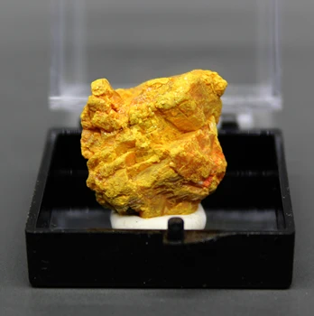 Naturlige orpiment Mineral prøver Arsen svovlholdigt malm Crystal mineral malm orpimentcollection prøver box størrelse 3.4 cm 4