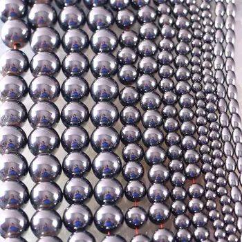 Natursten 4 6 8 10 12 MM Multi-Farve Runde Perler Sorte Magnetiske Hematite Passer til smykkefremstilling Halskæde Øreringe Armbånd 9849