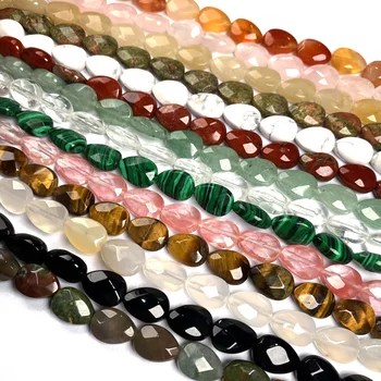 Natursten Vand drop form Facetteret krystal Halvfabrikata Løse perler Til smykker at gøre DIY-Halskæde og Armbånd Tilbehør 1