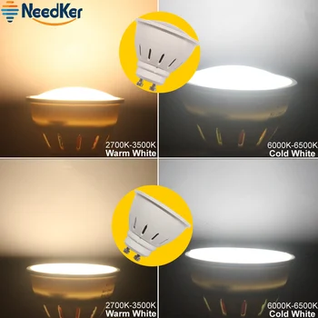 NeedKer LED-Lampe GU10 G5.3 2W LED-Pære, 3W 5W 9W 12W 15W AC 110V 220V Lampada LED Kondensator Lys Cob Spotlight Energibesparelser 0