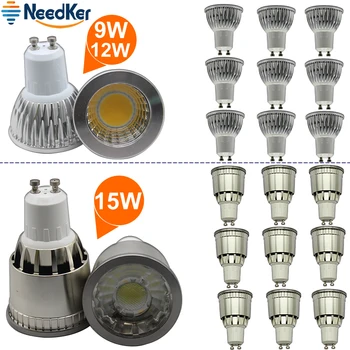 NeedKer LED-Lampe GU10 G5.3 2W LED-Pære, 3W 5W 9W 12W 15W AC 110V 220V Lampada LED Kondensator Lys Cob Spotlight Energibesparelser 5