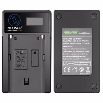 Neewer Micro USB Batteri Oplader til Sony NP-F550/F750/F960/F970,NP-FM50/FM70/FM90,QM71D,91D,NP - F500H/F55H Batterier 25512