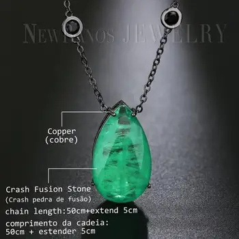 Newranos Fusion sten Halskæde Naturlige Pedra Vand Dråbe Vedhæng Cubic Zirconia Kæde til Kvinder Mode Smykker NWX0017302 3