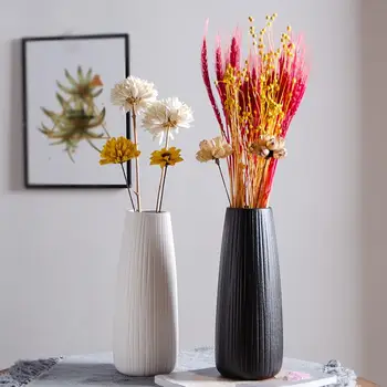 Nordic Style Flower Vase Dekoration Hjem Hvide Vaser Efterligning Keramik Vase Flower Pot Indretning Kurv Uden Blomst I Stor Størrelse 3