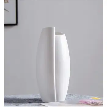 Nordic Style Flower Vase Dekoration Hjem Hvide Vaser Efterligning Keramik Vase Flower Pot Indretning Kurv Uden Blomst I Stor Størrelse 5